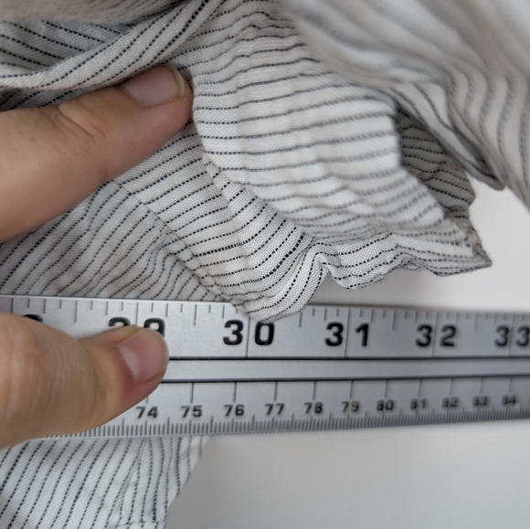 NWT Falls Creek White Navy Boho Striped Short Puff Sleeve Shirt Blouse 3XL Plus - Picture 12 of 12